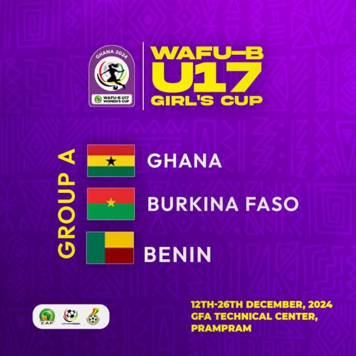 Ghana's women U-17 football team the Black Maidens, have been placed in Group A of the WAFU ZONE B U-17 Girls cup.