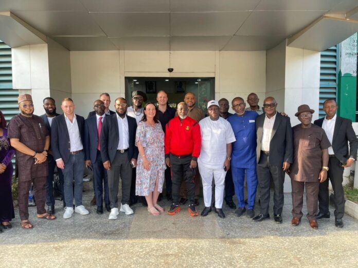 A team of delegates from the world-renowned International Management Group (IMG) with the Nigeria Football Federation