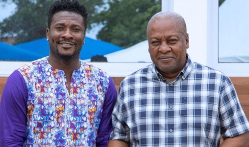 Black Stars legend Asamoah Gyan with President John Dramani Mahama