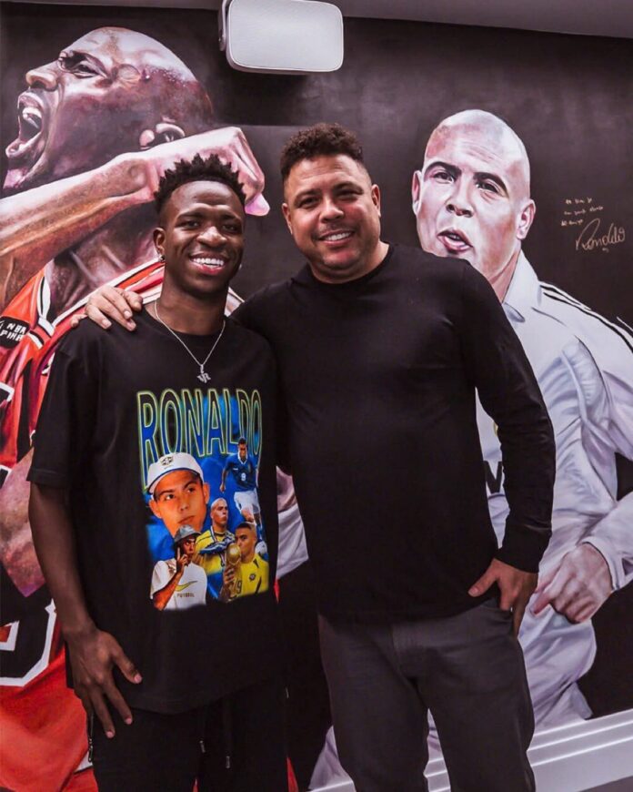Brazilian football legend, Ronaldo Nazario, with Real Madrid winger, Vinicius jr